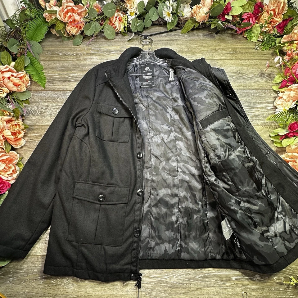 Chaqueta Militar Rock & Republic Negra Para Hombre Grande 42R NUEVA CON ETIQUETAS $150 Foto 4 de 4