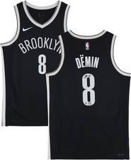 Egor Demin Brooklyn Nets Signed Nike Black Icon Swingman Jersey w/#8 Pick Insc