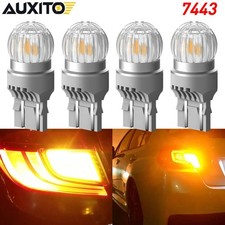 4pc 7443 7440 7444 Amber Yellow LED Turn Signal Parking DRL Lamp Light Bulbs