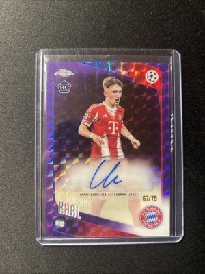 2025-26 Topps Chrome UCC Soccer Purple Geometric Lennart Karl RC Rookie AUTO /75