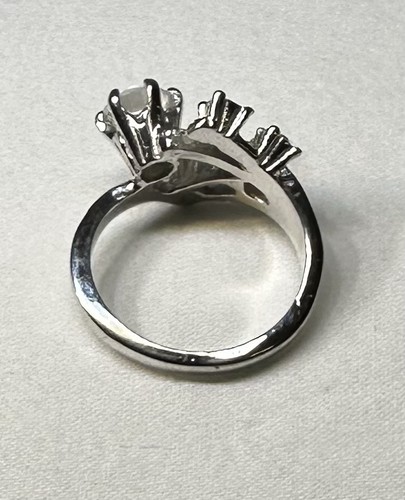 Ring 18K HGE White Gold Crystals CZ Zirconia - Picture 2 of 8