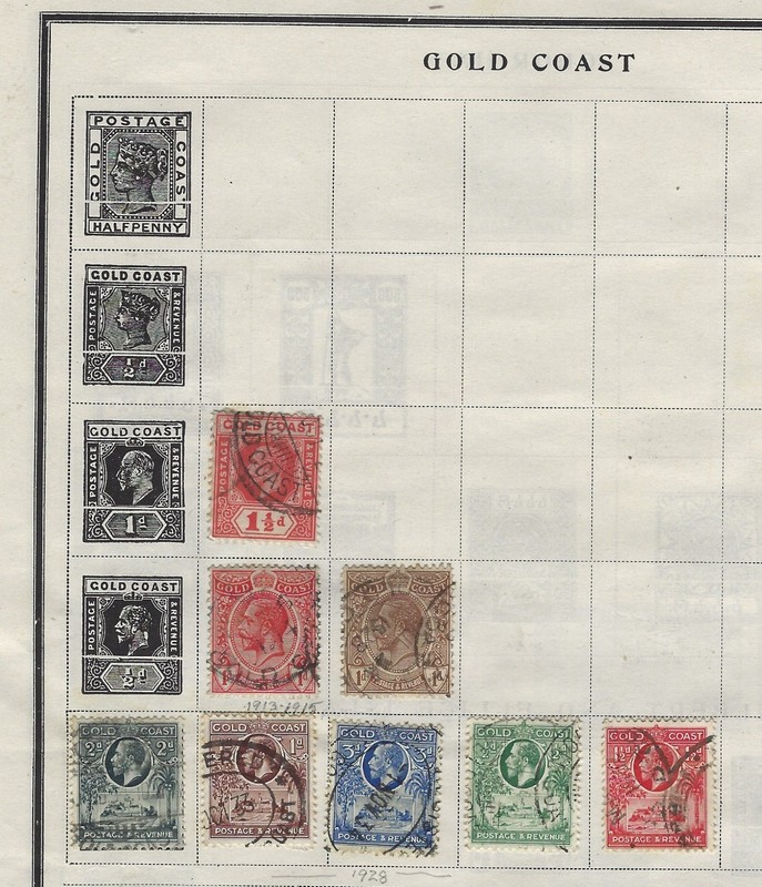 Stamps Gold Coast 1902 - 1928 Used