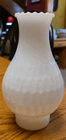 Vintage Milk Glass Oil Lamp Chimney Diamond Thumb Print  Pattern 8.5 Inch