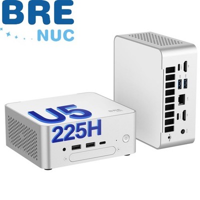 BREC Mini Gaming PC Barebone, Intel Core Ultra 5-225H, WiFi 6E, Bluetooth 5.3
