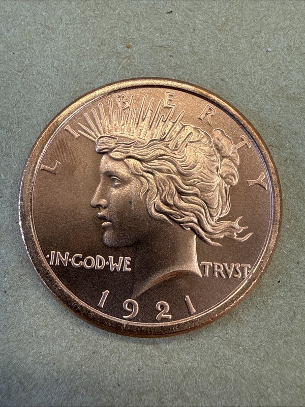 Liberty .999 Fine Copper AVDP One Ounce Round Bullion Coin