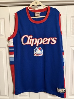San Diego Clippers Hardwood Classics Jersey Majestic Mens XL Blue 