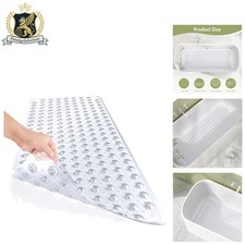 40 x 16 Inches Non-Slip Shower Mat with Suction Cups Ideal for Elderly Kids