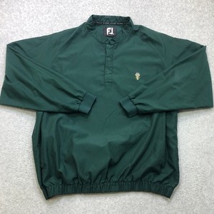 Footjoy FJ Pullover Men's 2XL XXL Green Button Pocket Rain Wicking Athletic Golf