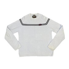 Abercrombie  Fitch Mens Sweater XL Blue Y2K Striped Ribbed Heavyweight VTG