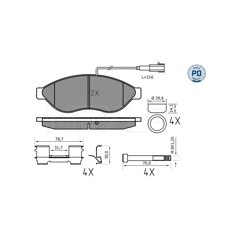 MEYLE 025 244 6819-2/PD Plaquettes de frein avant pour Ducato JUMPER Boxer