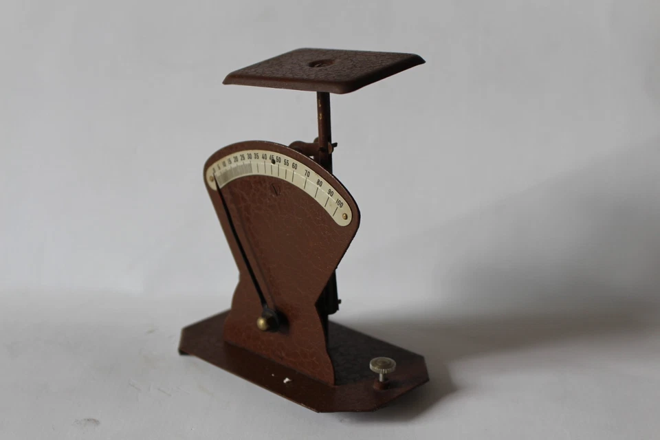 Petite balance pèse lettre marron en métal ancienne, bon état - Photo 4/4