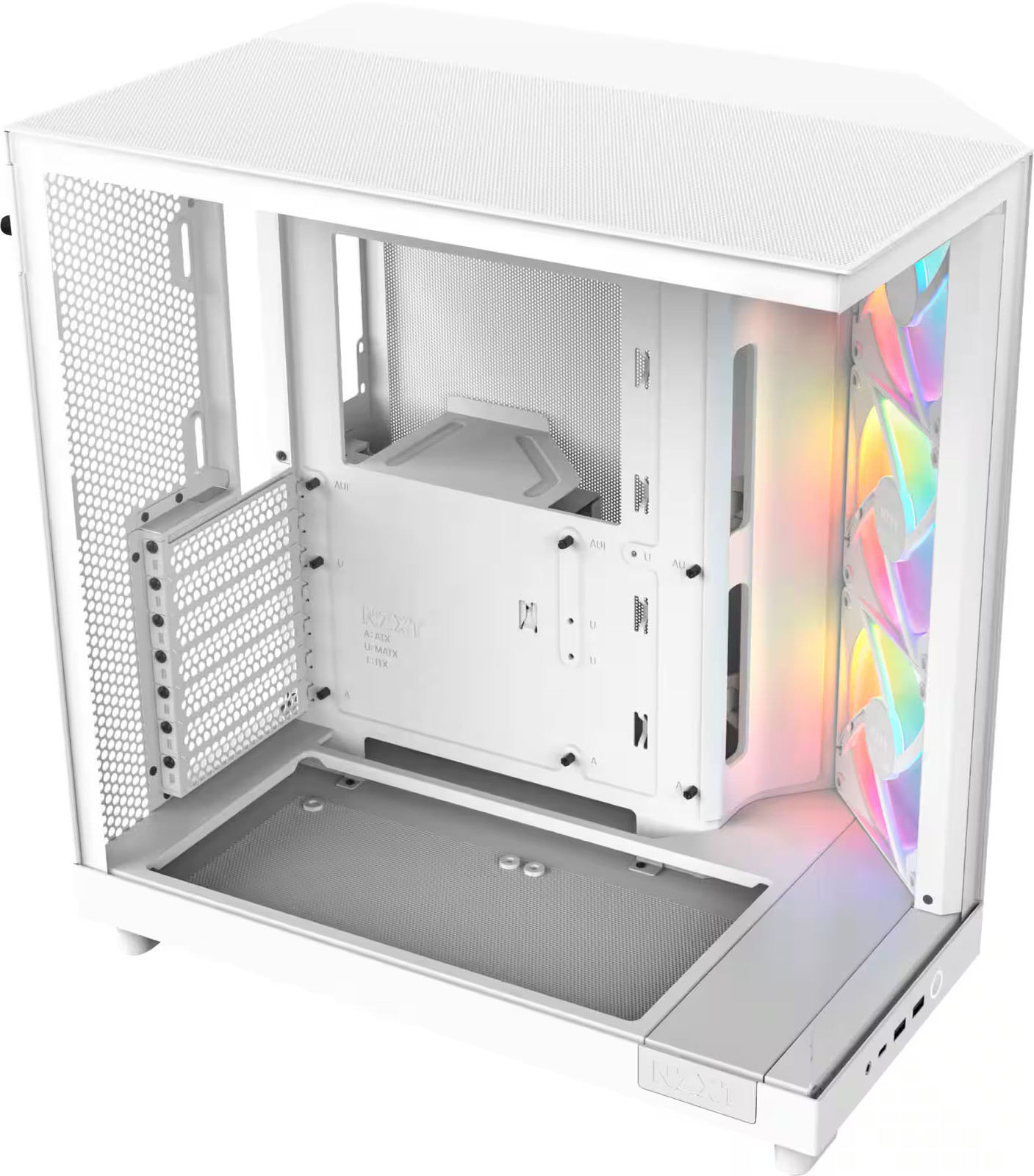 Корпус для ПК NZXT - H6 Flow RGB ATX Mid-Tower с двумя камерами - Белый