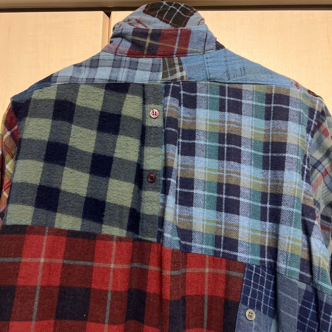 Rebuild by Needles Patchwork Flannel Shirt Plaidered Multicolor S Japan image 9