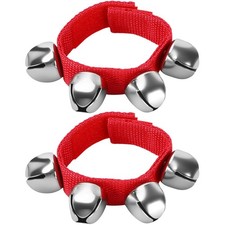 2 Packs Red Wrist Bells, Christmas Bells Bracelets Jingle Bells Hand Ankle Be...