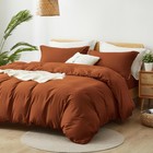 King Size Duvet Cover - 3 Piece Bedding Set (1 King, Burnt Orange