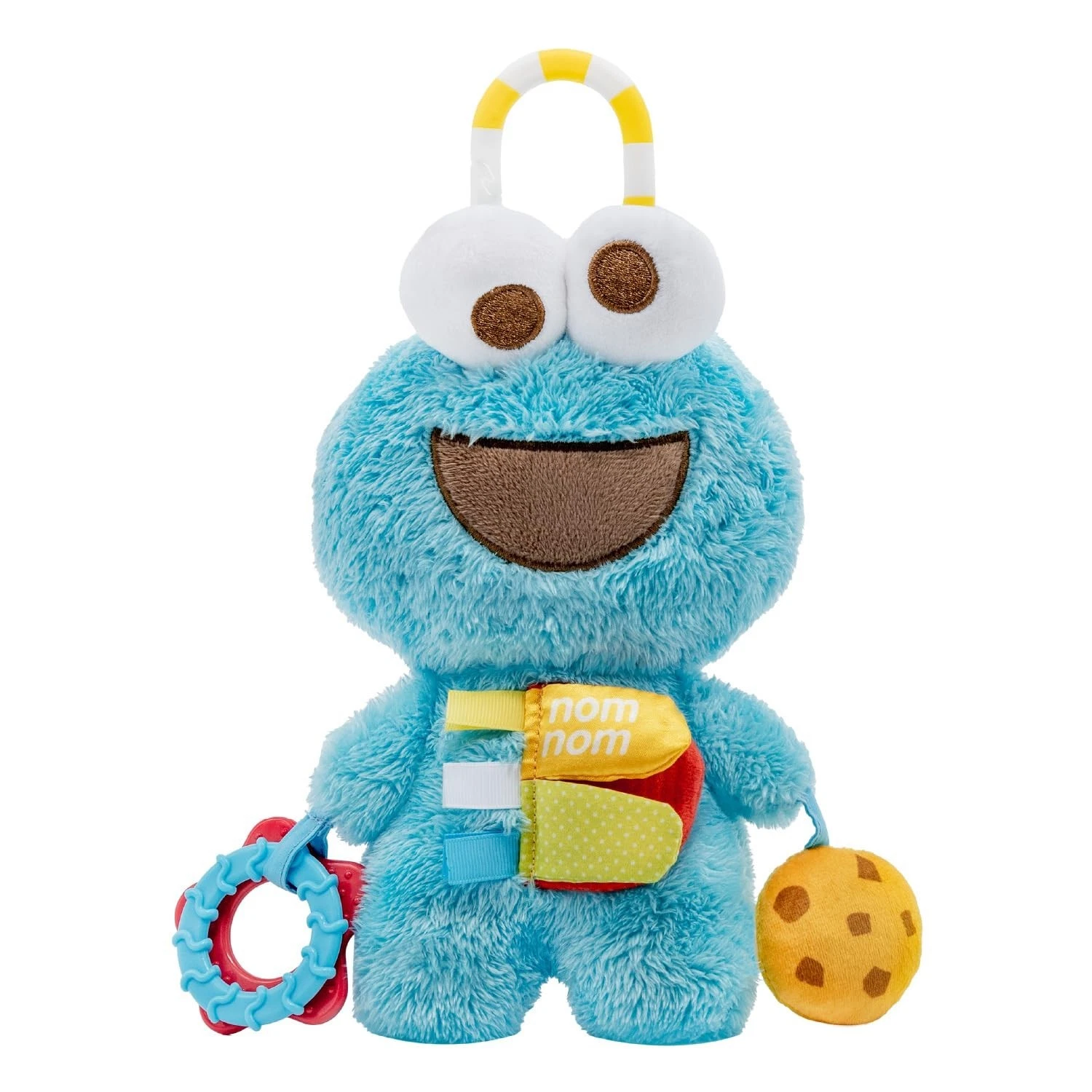 Sesame Street Cookie Monster Activity Toy - Teething Rings, Crinkle Sounds, Clip
