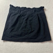 Vintage Y2K i 3 it Women's Mini Skirt Black Zip Size Large Ruffle Waist Casual
