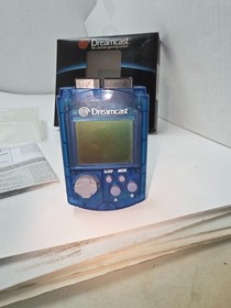 WORKING Sega Dreamcast Clear Blue VMU OEM Visual Memory Unit NEW BATTERY'S  #H10