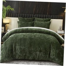 Crushed Velvet Comforter Set Comforter Set 5pcs Ultra Soft Queen Green