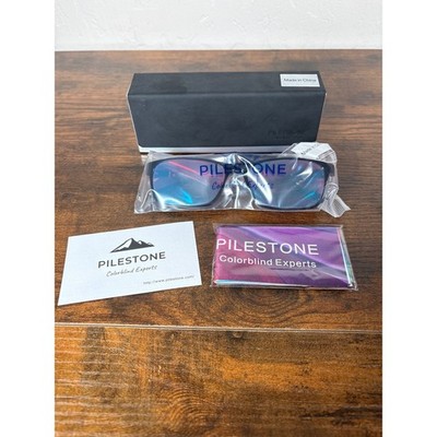 Pilestone Color Blind Glasses Red-Green Colorblindness TP-012 Black Frame Case