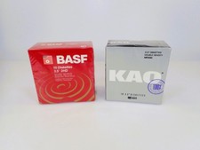 NOS Sealed Lot 2 Vintage 3.5" Floppy Diskettes BASF 2HD KAO DD 20 Total