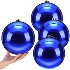 4 Pcs Extra Large Christmas Ball Ornaments 8'' 200 Mm Giant Oversized Plast...