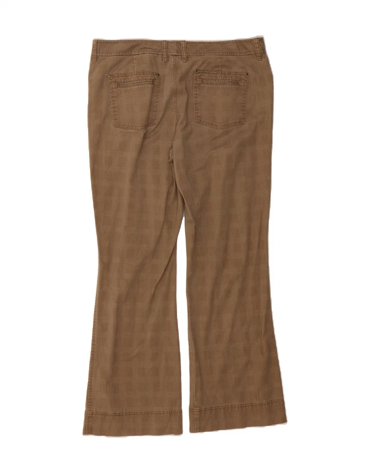 Pantalones informales EDDIE BAUER Bootcut para mujer EE. UU. 16 2XL W38 L31 beige a cuadros DD18 Foto 2 de 3