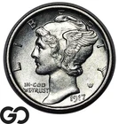 1917-D Mercury Dime, Strong Bands, Choice BU++ Better Date