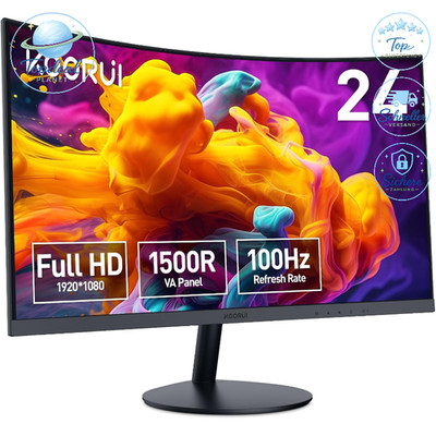 Curved Monitor 23,6 Zoll FHD 100Hz VA-Panel 1500R Neigungsverstellung Schwarz