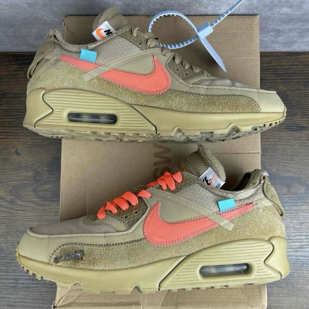 OFF WHITE X NIKE Nike Air Max 90 x OFF WHITE Desert Ore 2019 taglia 7 5 AA7293 200 scarpa uomo beige