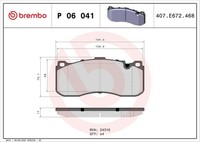 Brembo Bremsbelagsatz, Scheibenbremse P 06 041 FüR BMW Mini