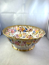 Vintage Hammersley 'Queen Anne' gilded large footed Bowl, 9 1/2" / 24cm diameter