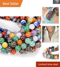 Mixed 8mm Natural Gemstone Beads - 108pcs, Perfect for Creative Jewelry Projects