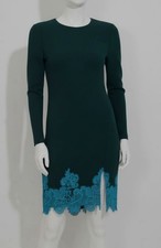 Vince Camuto Women's Green Lace-Hem Bodycon Dress Size 12