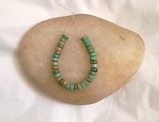 CLOUD MOUNTAIN TURQUOISE 5.8 6MM HEISHI BEADS 3.5" Strand 1148