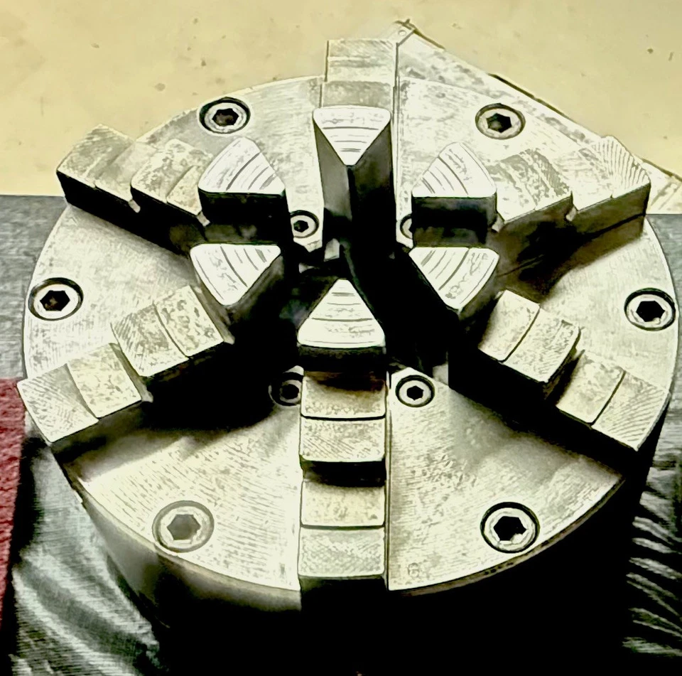 Buck 6-Jaw 7 1/2 Steel Adjust-Tru Chuck with Handle and Extra Jaws    4761 - Image 2 of 4