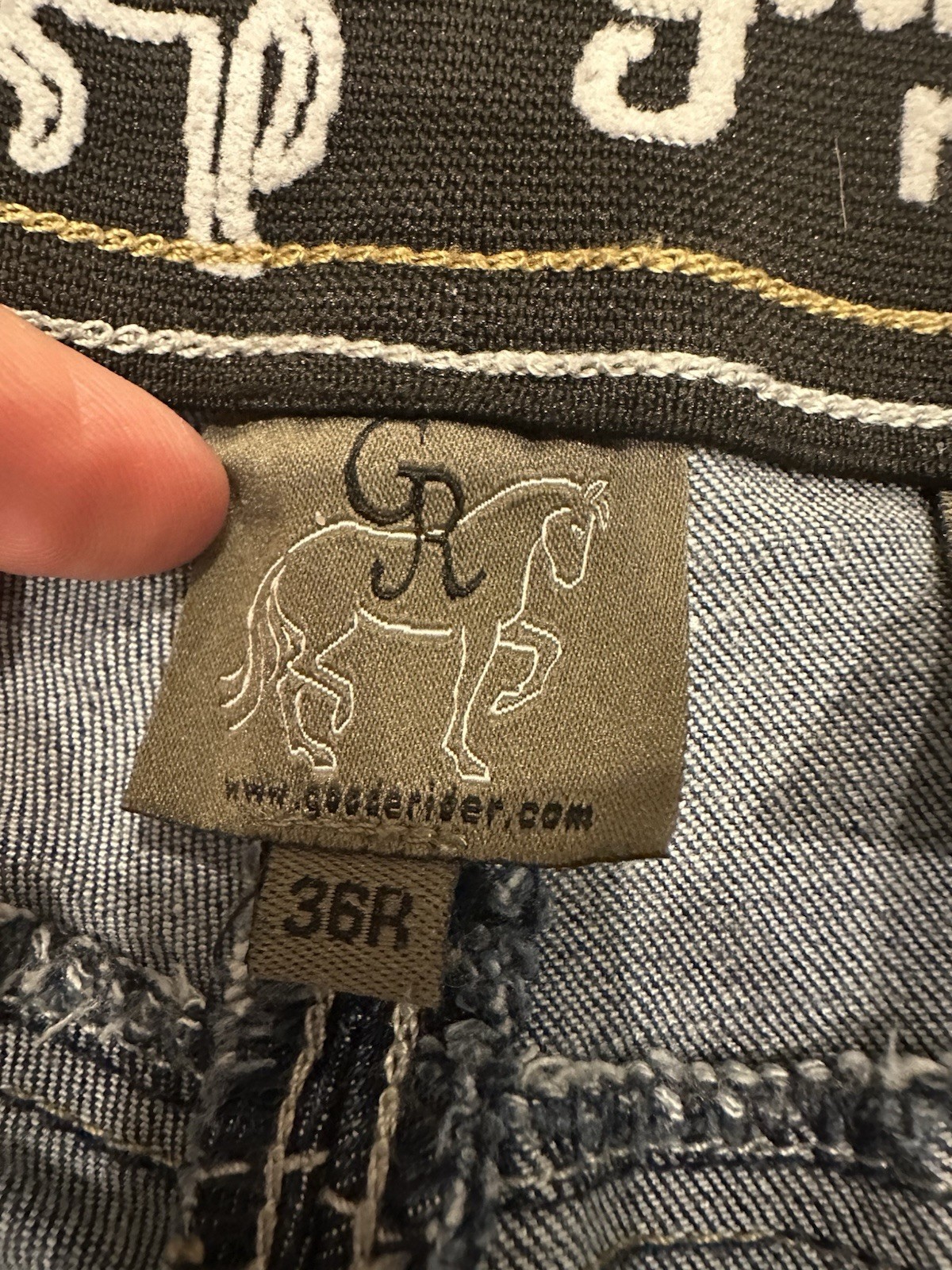 Goode Rider Women's Knee Patch Equestrian Jean Denim Breeches  Size 36R