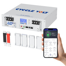 4Pack 20.48kWh 48V 100AH Server Rack LiFePO4 Battery Solar Energy Offgrid Backup