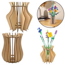 Wooden Puzzle Flower Vase Bouquet Building Wooden Vase for Lego Flowers