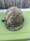 VINTAGE VIETNAM WAR MILITARY COVER HELMET CAMOUFLAGUE WITH LINER USGI