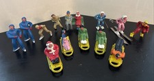 15 Vtg Barclay Manoil Lead Figures Skater Sleigh Santa On Sled Bench Winter Xmas