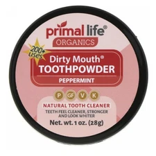Peppermint Toothpowder 1 Oz By Primal Life Organics