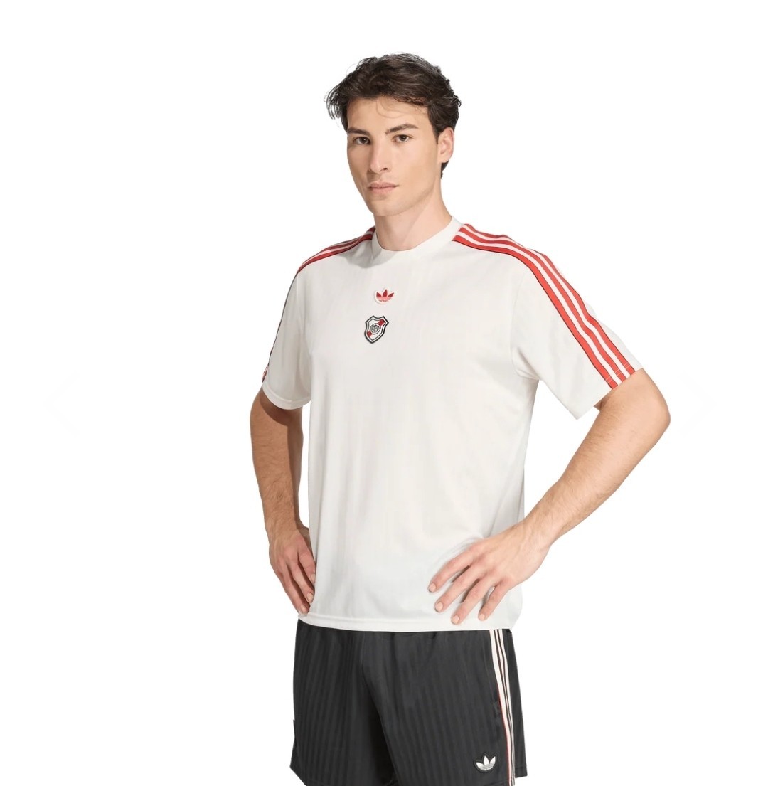 adidas River Plate Terrace Icons Jersey White Red Stripe Men's