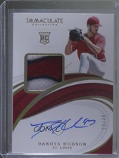 2019 Panini Immaculate Gold 29/49 Dakota Hudson #37 RPA Rookie Patch Auto RC s3g