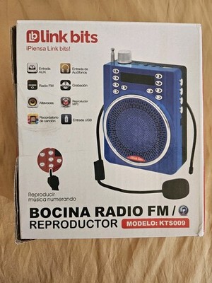 Link Bits Bocina Radio FM Reproductor Blue