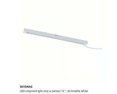 IKEA SKYDRAG LED Cntp/wrd Lght Strp W Sensor Dimmable White  12'' 004.791.62