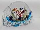 Large Signed Murano Glass Studio Aquarium Fish Sculpture Art Glass Coral 14 lbs.
