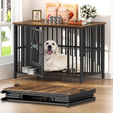 Foldable Large Dog Crate Furniture, Assembly-Free Dog Crates for M/ Large Dogs