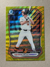 2026 Bowman Chrome #BCP-68 Ike Irish YELLOW WAVE REFRACTOR #d 70/75 - Orioles