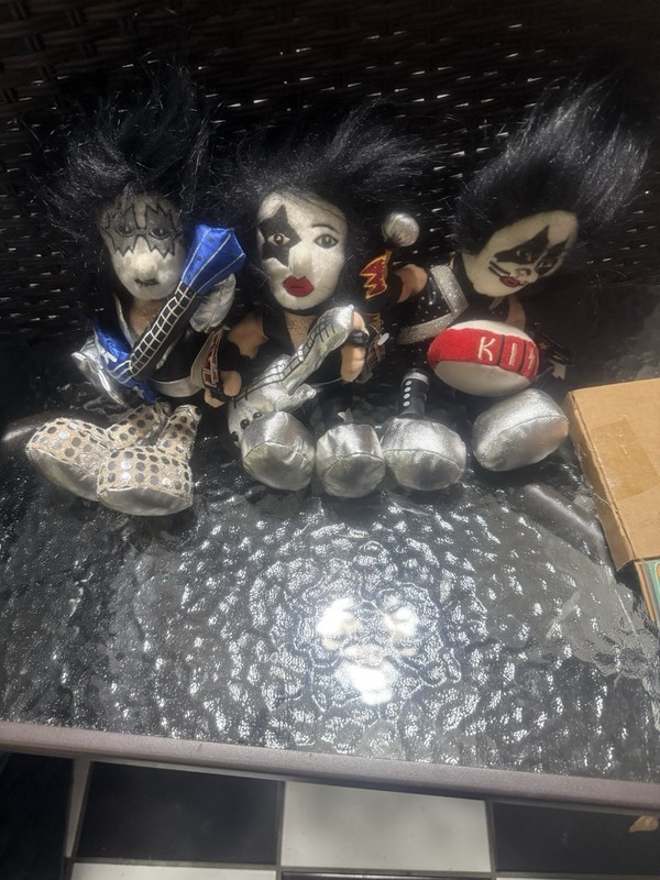 Lot of 3 Vintage KISS Plush Dolls Gene Simmons Paul Stanley Ace Frehley NWT